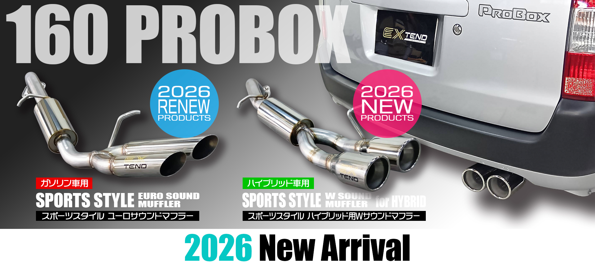 EXTEND エクステンド 160プロボックス用スポーツスタイルマフラー
