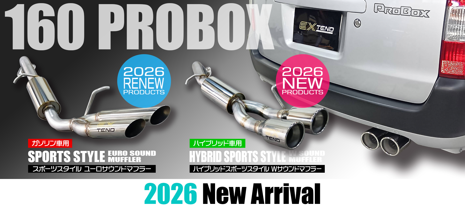 EXTEND エクステンド 160プロボックス用スポーツスタイルマフラー